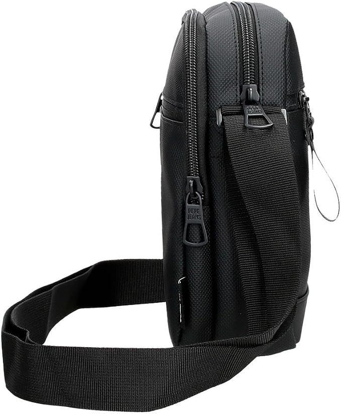 Pepe Jeans Dorking Waist Bag, Crossbody Bag with Multiple compartments, Polyester, by Joumma Bags., Black, One Size, Double crossbody bag - Image 2