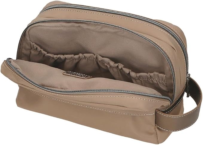 Pepe Jeans Ruby Portemonnaie, Geldbörse, Portemonnaie, aus Polyester und mit Kunstlederdetails. Fächer, Reißverschlüsse. Von Joumma Bags, Beige, One Size, Double Toiletry Bag - Image 4