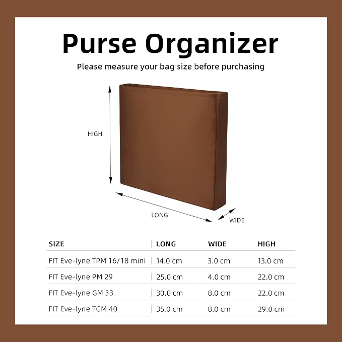 DGAZ Silky Purse Organizer Insert Fits Evelyne TPM/PM/GM/TGM Bags, Luxury Handbag & Tote Organizer, Simplicity bag organizer（Gold,TPM） - Image 6