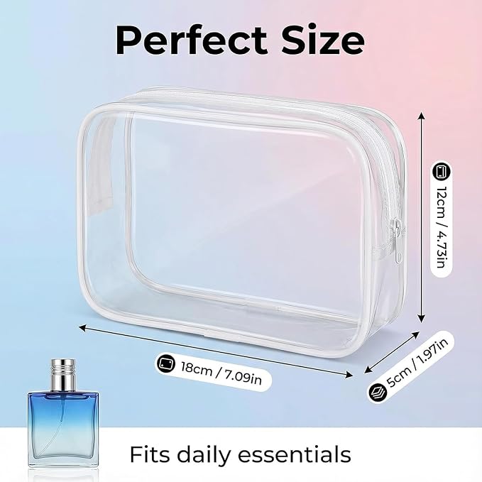 120 Pcs Clear Makeup Bags Bulk Mon Gifts Bag Tsa Approved Toiletry Bag for Travel Transparent Cosmetic Bag PVC Waterproof Travel Small Pouches with Zipper for Men and Women (Vivid Color) - Image 2