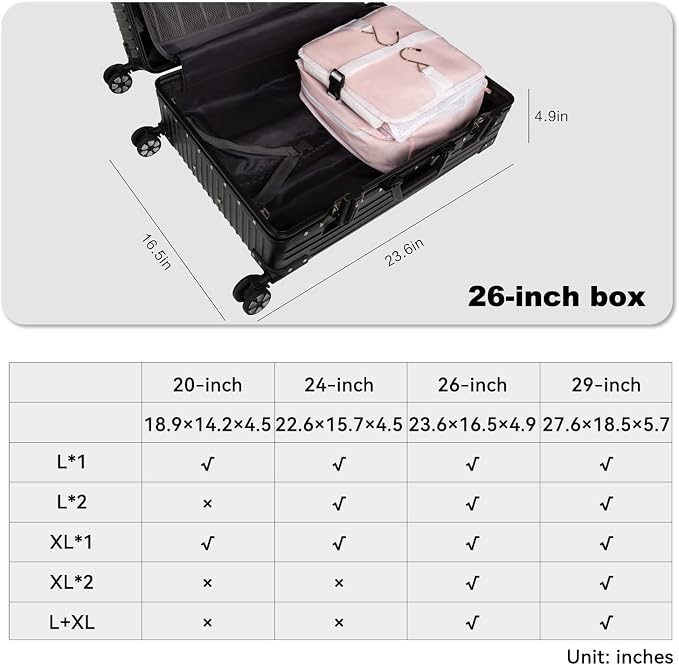 TABITORA Portable Hanging Travel Shelves Bag Packing Cube Organizer Suitcase Storage Large Capacity - Image 6