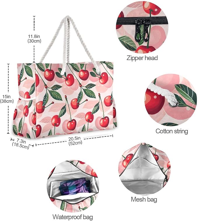 senya Large Beach Bags Totes Swim Canvas Tote Shoulder Bag Water Resistant Bags for Gym Travel Daily - Image 5