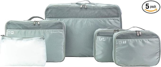 Traveler's Choice Cloverland Packing Cubes 5 Piece Set, Grey by TravelersChoice