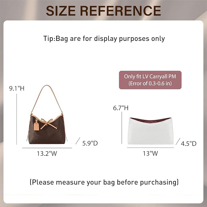 Doxo Purse Organizer Compatible with LV CarryAll Cargo Vibe PM, Upgraded Lightweight Bag Insert with 10 Compartments Bottle Pocket, Custom Fit Inside Handbag Divider Shaper Accessories (White-Red, PM) - Image 2