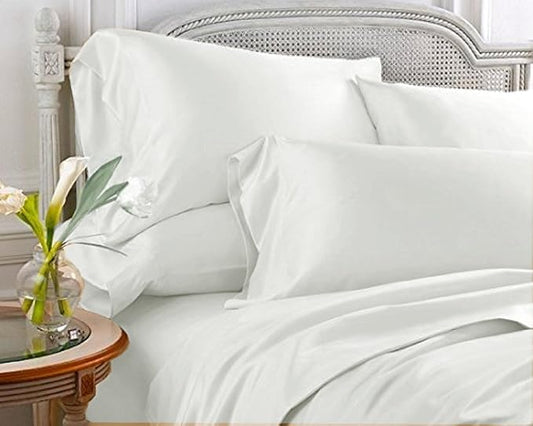 100% Cotton Sateen Pillow Cases Covers - Set of 4 with Zipper Closure (Square - 12 inch x 12 inch, White) by Unknown