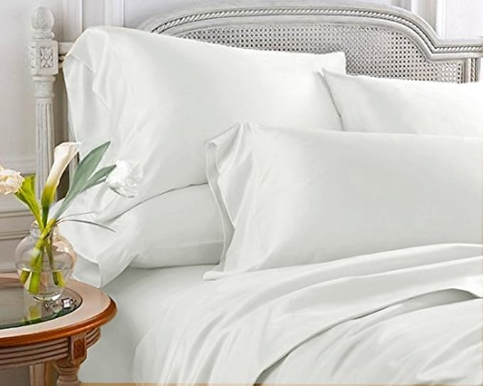 100% Cotton Sateen Pillow Cases Covers - Set of 4 with Zipper Closure (Travel 12 inch x 20 inch, White) by Unknown