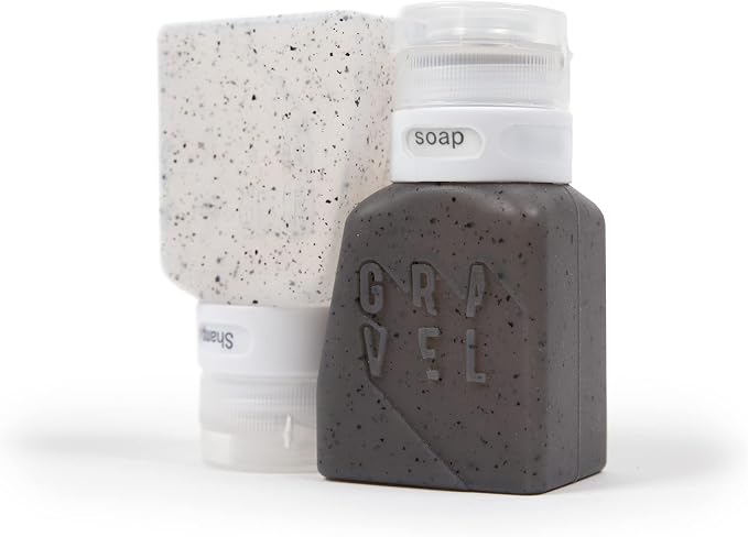Gravel Silicone Travel Bottles & Explorer PLUS Toiletry Bag – Leakproof, TSA Approved - Image 2