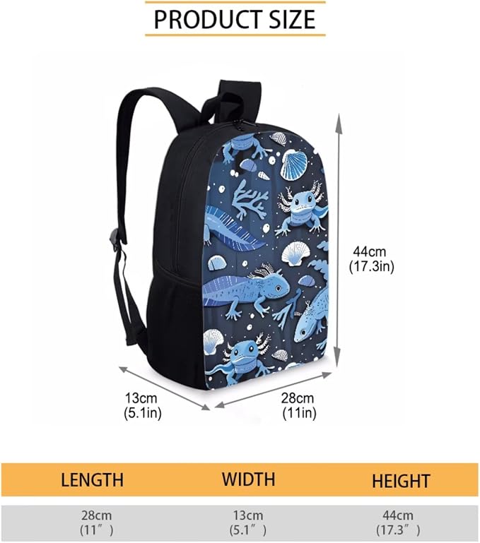 Blue Axolotl Backpack with Lunch Box Kids Girls 6-8/8-10 Novelty Seaweed Elementary School Bookbag and Lunch Bag Pencil Case Water Bottle Holder 4 in 1 Primary Back Pack Preschool Book Bags - Image 4