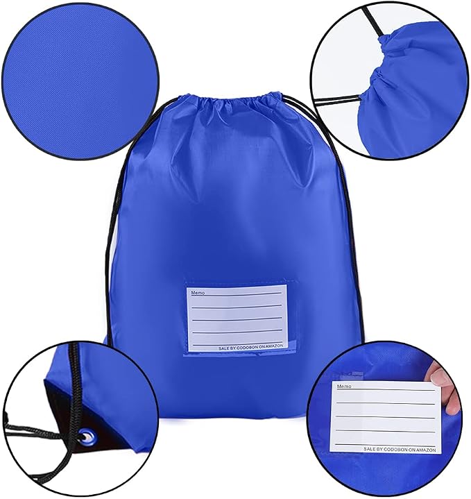 CODOBON 50 Pack Drawstring Bags,Bulk Draw String Backpack, DIY Gym Sports Cinch Bag Sackpack for Women Men, Blue - Image 3