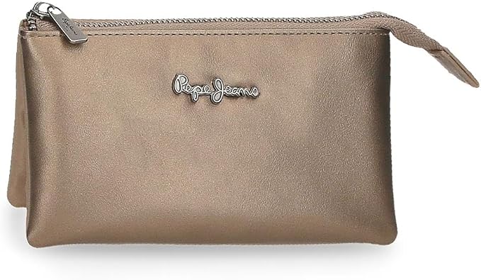 Pepe Jeans Ruby Portemonnaie, Geldbörse, Portemonnaie, aus Polyester und mit Kunstlederdetails. Fächer, Reißverschlüsse. Von Joumma Bags, Beige, One Size, Three Compartment Toiletry Bag by Unknown