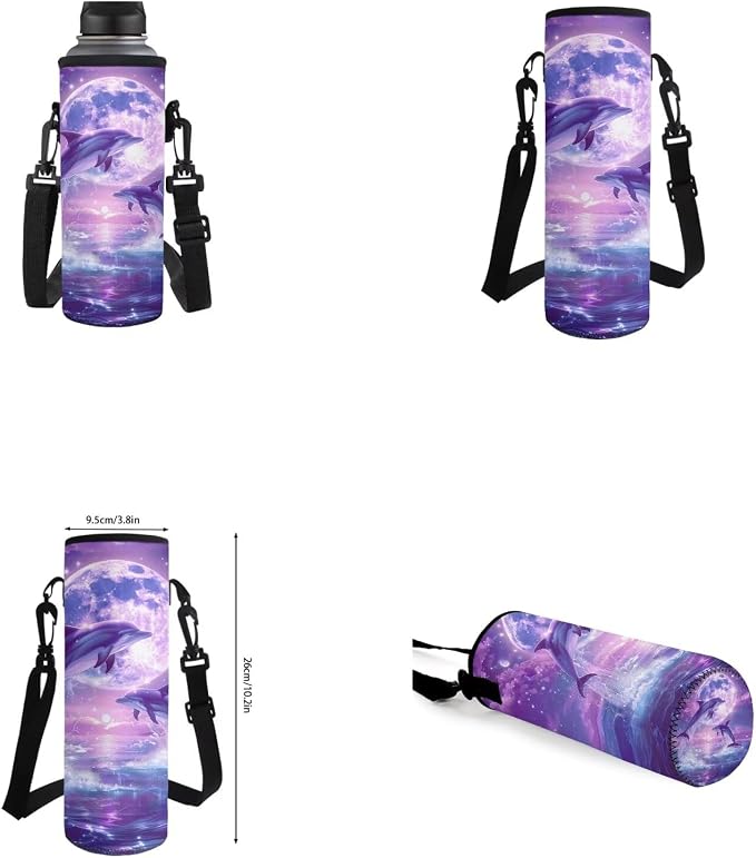 Purple Dolphin Girls School Backpacks with Lunch Box and Pencil Preschool Kindergarten Elementary School Bookbag Case Lightweight Casual Daypack for Beach Travel Camping - Image 6