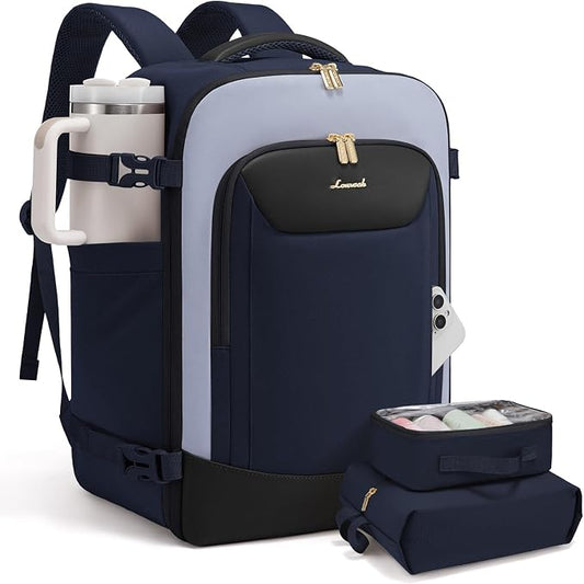 LOVEVOOK 40L Travel Backpack for Women Men, Large Carry on Backpack for Airplanes TSA Personal Item Travel Bag fits 15.6" Laptop, Waterproof Weekender Essentials Airline Approved with 2 Packing Cubes by LOVEVOOK