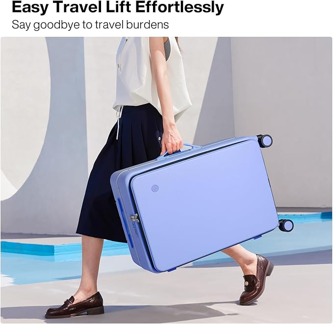 mixi 20 Inch Carry On Luggage 22x14x9 Airline Approved PC Hard Shell Suitcase Top Opening Aluminum Frame Travel Suitcases with Wheels, Lilac Purple - Image 2