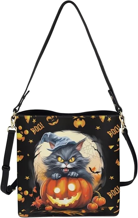 HUGS IDEA Boho Bags for Women Leather Handbag Shoulder Bucket Crossbody Purse - Image 4