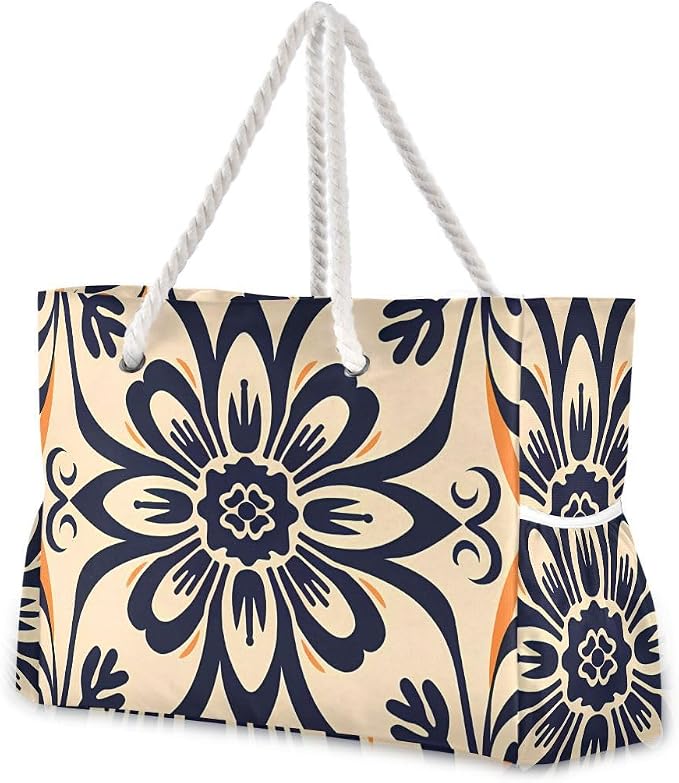senya Large Beach Shoulder Bags Canvas Tote Water Resistant for Gym Travel Daily by senya