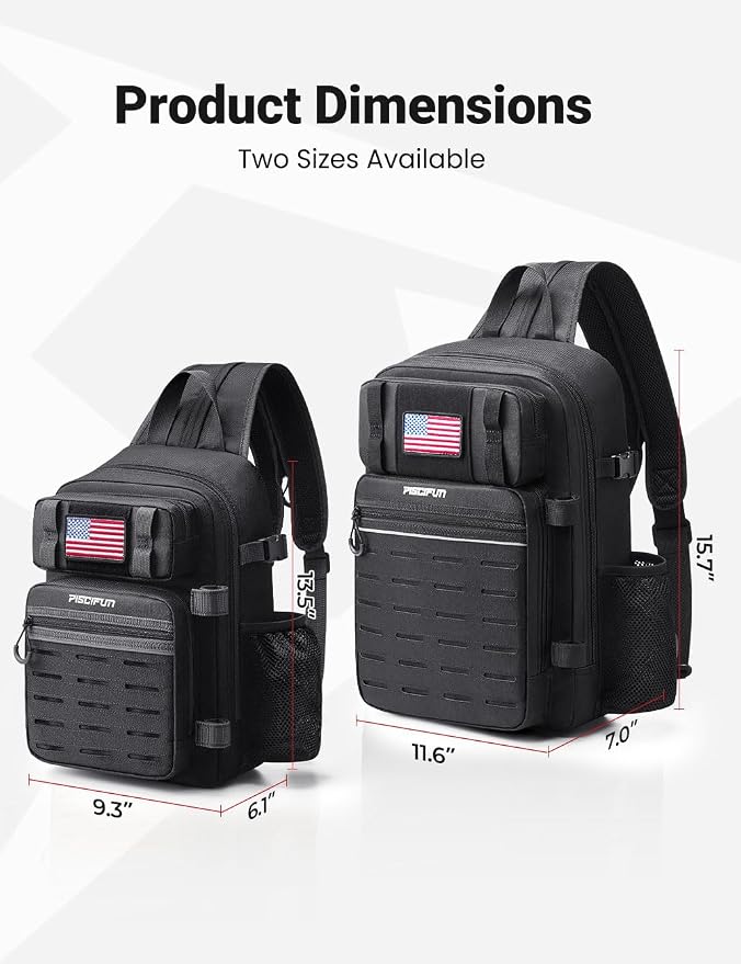 Piscifun Fishing Backpack Tackle Bag with 2 Rod Holders, Multi-Compartment Storage, MOLLE System, Water-Resistant Lightweight Outdoor Pack - Image 6
