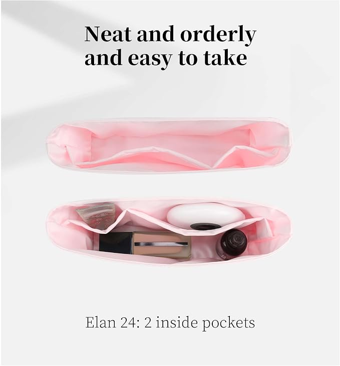 Satin Purse Organizer Insert for Constance Elan, Pink | Tailored Fit, Multiple Pockets, Lightweight Satin, Purse Essentials, Ideal for Travel, Shopping, and Daily Use - Image 6