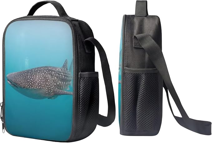 Kids Novelty Animal Backpack and Lunch Box for Boys Girls Student Lightweight 17 Inch School Whale Shark Backpack with Lunch Bag Pencil Case Kids Comfy Padded Black Large Bookbag - Image 4