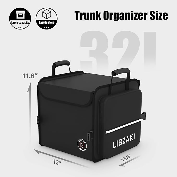 LIBZAKI Car Trunk Storage Organizer, Collapsible Trunk Storage Box for Car Truck SUV-Black - Image 6