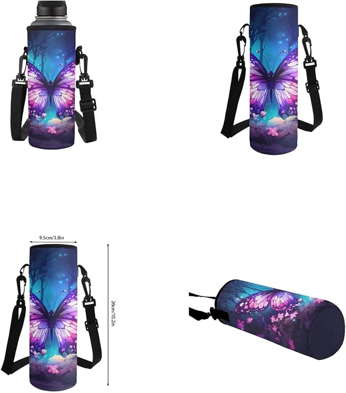 Purple Butterfly Elementary School Backpack for Girls with Lunch Box Lightweight Large Capacity Student Bookbag for Kids Teens Children Casual Travel Daypack Cute School Supplies Set - Image 6