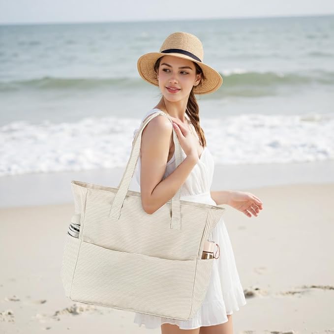 Bluboon Waterproof Beach Tote Pool Bags for Women Ladies Extra Large Carry On Bag With Wet Compartment for Weekender Travel - Image 2