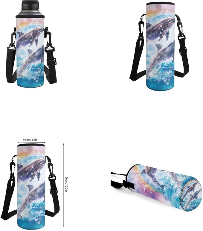 Dolphin Backpack and Lunch Box Set Boys Toddler Fashion Hot Water Bottle Cover and Pencil Case Large Capacity Lunch Box Insulated Kids for Secondary Schools - Image 6