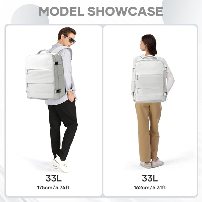 coowoz Large Travel Backpack Carry On for Women Man Gym Backpacks with Laptop Compartment Mochila de Viaje Teacher Personal Item Backpack Rucksack Airplane Accessories Must Haves Grey - Image 6
