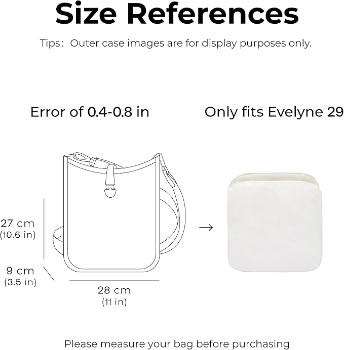 Tote Bag Organizer Insert for HERMES Evelyne29 Handbag, Custom Fit Inside Premium Craie Lightweight WaterResistant Purse Insert - Image 2