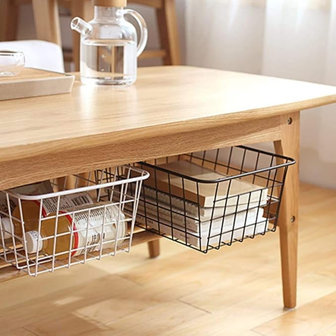 iPEGTOP Wire Storage Freezer Baskets, Set of 6 Large 15.4" Farmhouse Organizer Storage Bins Fridge Basket Rack with Handles for Kitchen Cabinets, Pantry, Office, Bathroom Organization - White - Image 6