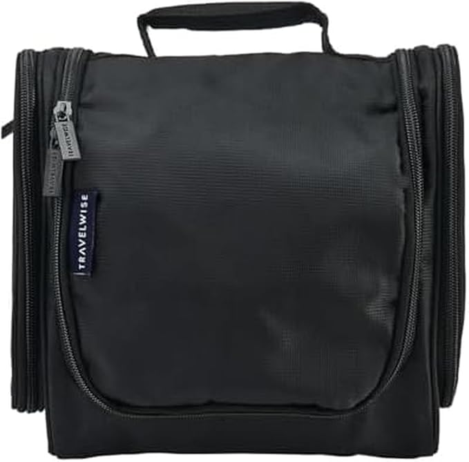 TravelWise Hanging Toiletry Bag, Travel Toiletry Organizer, Black by TravelWise