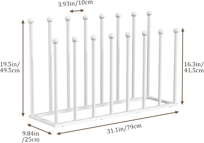 pickpiff Free Standing Shoe Racks - 19.5 Inch White Metal Boot Rack Organizer Tall Boots for Dorm Room, Closet, Entryway, Bedroom, Patio Outdoor, Hallway, White, Shoe Storage Fit for 8 Pairs - Image 2