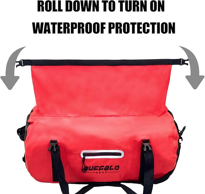 Buffalo Gear Waterproof Duffle Bag 40L 60L 80L Roll-top Dry Bag Heavy Duty Waterproof Duffel Travel Bag for Kayaking Rafting Boating Fishing Camping - Image 6