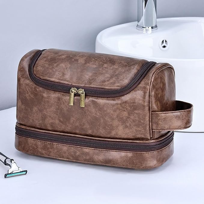 Personalized Toiletry Organizer with Bottom Compartment, Custom Name Large Travel Makeup Bag for Men & Women - Image 3