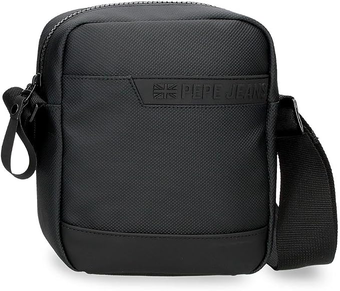 Pepe Jeans Dorking Waist Bag, Crossbody Bag with Multiple compartments, Polyester, by Joumma Bags., Black, One Size, Small crossbody bag by Unknown