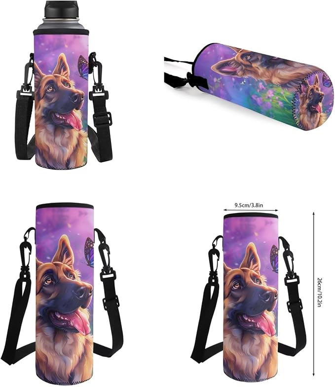 German Shepherd Backpack and Lunch Bag Set for Girls 6-8/8-10/10-12 Dog Kids Bookbag with Lunch Box Butterfly Elementary School Book Bag Lunchbag Pencil Case Student Schoolbag Back Pack - Image 7