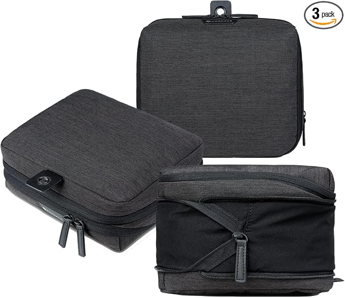 Nordace Travel Packing Organizers Set for Men and Women - 2x Packing Cubes & 1x Wash Pouch - Durable & Water Resistant (Black) by NORDACE