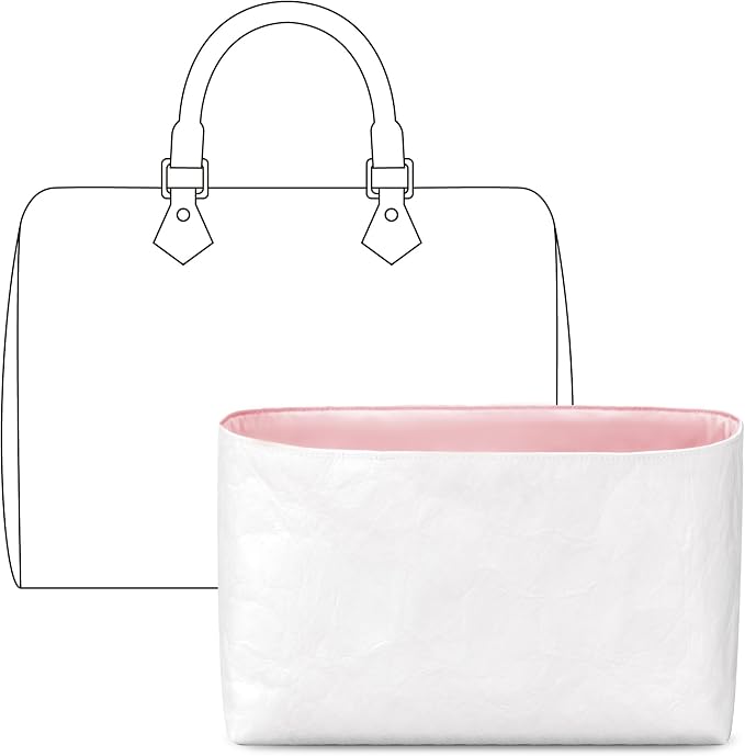 Purse Organizer Insert for LV Speedy25 Handbag, Custom Fit Inside Premium Rose Sakura Lightweight WaterResistant Tote Bag Insert with Cup Holder Accessories by FANJIProject