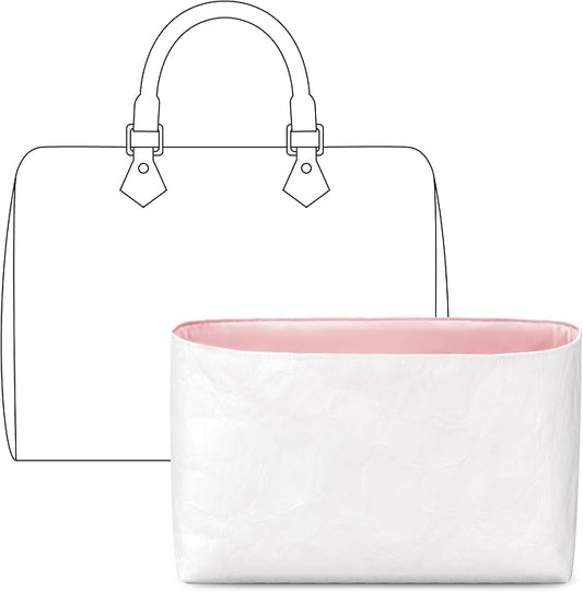 Purse Organizer Insert for LV Speedy25 Handbag, Custom Fit Inside Premium Rose Sakura Lightweight WaterResistant Tote Bag Insert with Cup Holder Accessories by FANJIProject