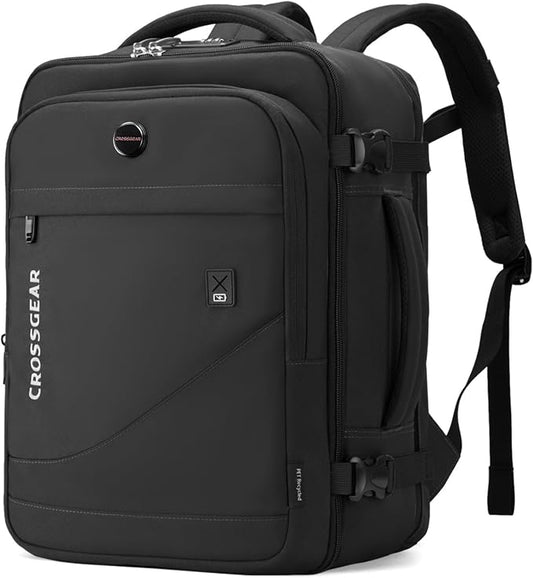 CROSSGEAR Travel Backpack for Spirit Airlines 18x14x8 Inch,TSA Approved Underseat Personal Item Backpack for 15.6" Laptop,1.8lb Lightweight Eco-Friendly Bag with Anti-Theft Lock & RFID Pocket(Black) by CROSSGEAR