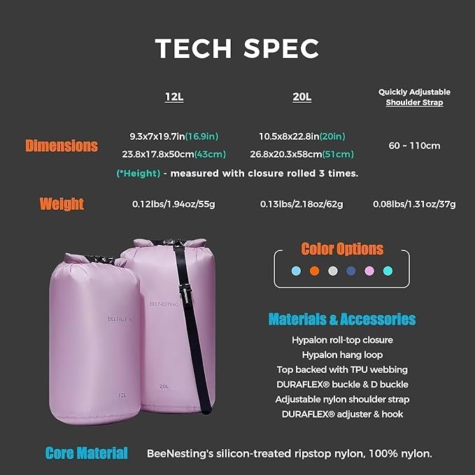 Bee Nesting Waterproof Dry Bag Lightweight Dry Sack Marine Dry Bags Suitable for swimming,kayaking,rafting boating, surfing, outdoor travel, mountaineering,hiking - Image 5