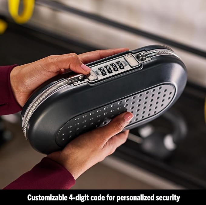 Master Lock Portable Small Lock Box, Set Your Own Combination Lock Portable Safe, Personal Travel Safe, 5900D, Gunmetal Grey - Image 4