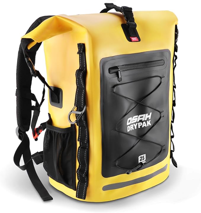 OSAH DRYPAK Waterproof Backpack Dry Bag 25L/35L/55L/85L – Heavy Duty Roll-Top Hiking Backpack Sack Keeps Gear Dry for Travel, Kayaking, Boating, Camping, Rafting and Fishing by OSAHDRYPAK