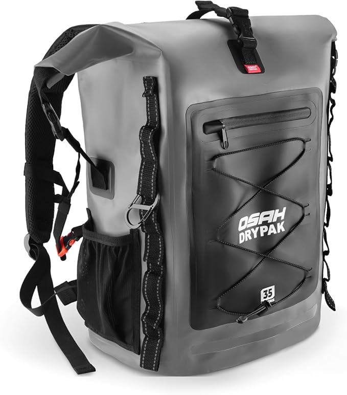 OSAH DRYPAK Waterproof Backpack Dry Bag 35L/55L/85L – Heavy Duty Roll-Top Hiking Backpack for Travel, Kayaking, Boating, Camping, Rafting and Fishing by OSAHDRYPAK