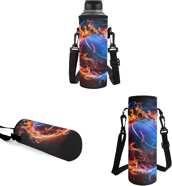 School Backpack for Teens School Bags, Basketball Flame Kids Schoolbag Include Leakproof Lunch Box Pencil Case Water Bottle Organizer for Preschool Elementary Bookbag Travel Daypack - Image 5
