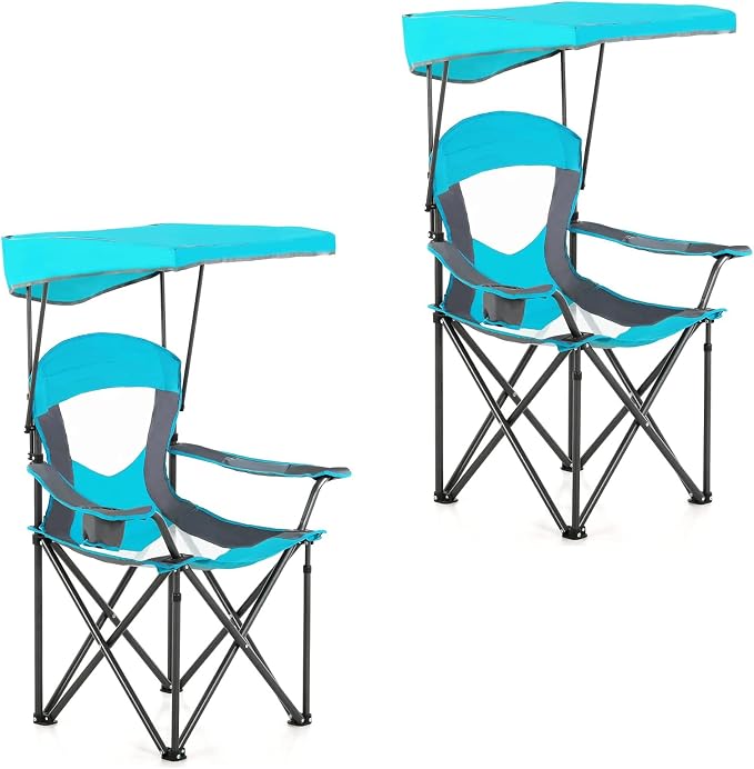 ALPHA CAMP Oversized Camping Chair with Shade Canopy, Folding Lawn Chairs by ALPHACAMP