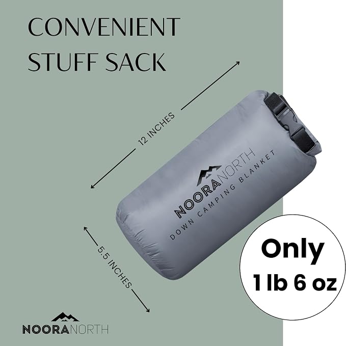 Down Camping Blanket with Footbox – Lightweight, Packable, Water Resistant Backpacking Quilt & Warm Puffy Compact Outdoor Throw – 52x77 with Stuff Sack for Stadium, Hiking & Travel - Image 6