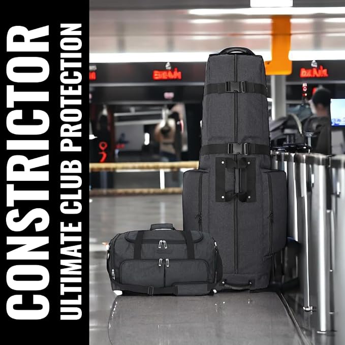 CaddyDaddy Constrictor Soft-Sided Golf Travel Bag Cover with Thick Dense Foam Padded Top 1 Year Full Travel Bag Replacement Coverage | Wheels & Lockable Zippers Case for Transporting Clubs on Airlines - Image 3