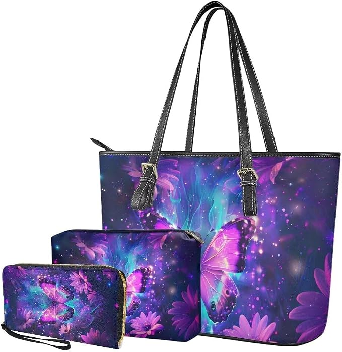 Women Purse Handbags Wallet Sets Leather Shoulder Tote Bag for Women,Top Handle Purse with Wrist Wallet Bag - Image 5