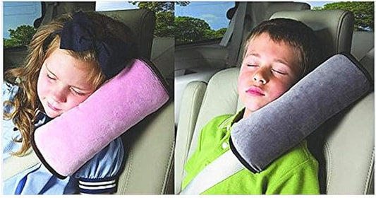 2 pcs Auto Pillow Car Safety Belt Protect, Shoulder Pad, Adjust Vehicle Seat Belt Cushion for Kids （Grey，Pink）