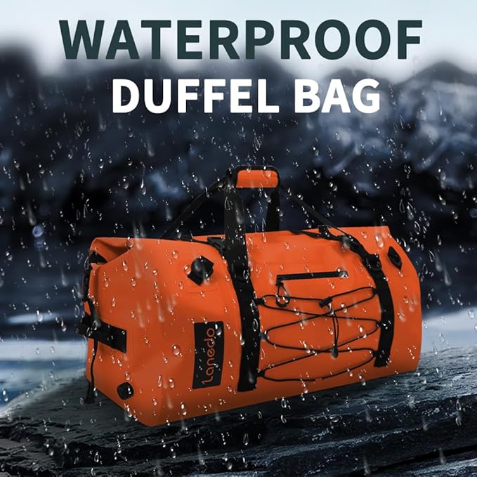 80L Dry Bag Large Waterproof Bag Roll-Top Heavy Duty Fishing Duffel Bag with Durable Straps & Handles for Kayaking Paddle boarding Boating Rafting Fishing - Image 3